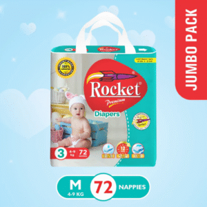 Rocket Premium Baby Diaper Size 3-Medium 72-Pcs