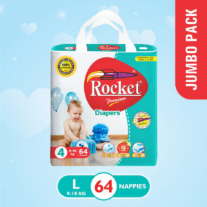 Rocket Premium Baby Diaper Size 4-Large 64-Pcs